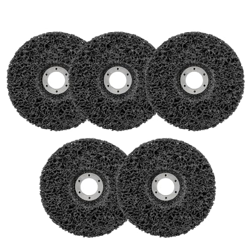 Disco abrasivo CSD 115 mm, 5 dischi per la pulizia grossolana, per la lavorazione della superficie o la rimozione della vernice, per la perforazione del disco abrasivo (nero)