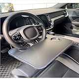 車 テーブル 適合トヨタ 新型 ヤリス Yaris 2020年2月～現行 車 テーブル ハンドル テーブル 車 便利グッズ ハンドルテーブル 運転席 取付カンタン!! 車内 PC パソコン 食事 机 車中泊 両面仕様 タブレットスタンド 耐水性 仕事 食事 タブレット鑑賞(Black)