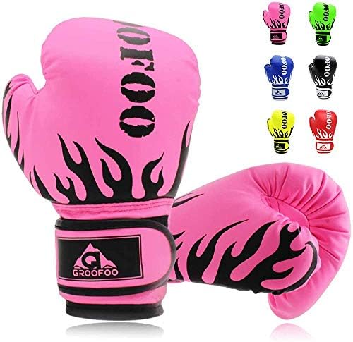 Kids Boxing Gloves 4oz Punching Gloves for Kids 3-6 Traning Gloves for Punching Bag Kickboxing Sparring Muay Thai MMA Fight Gloves - Pink