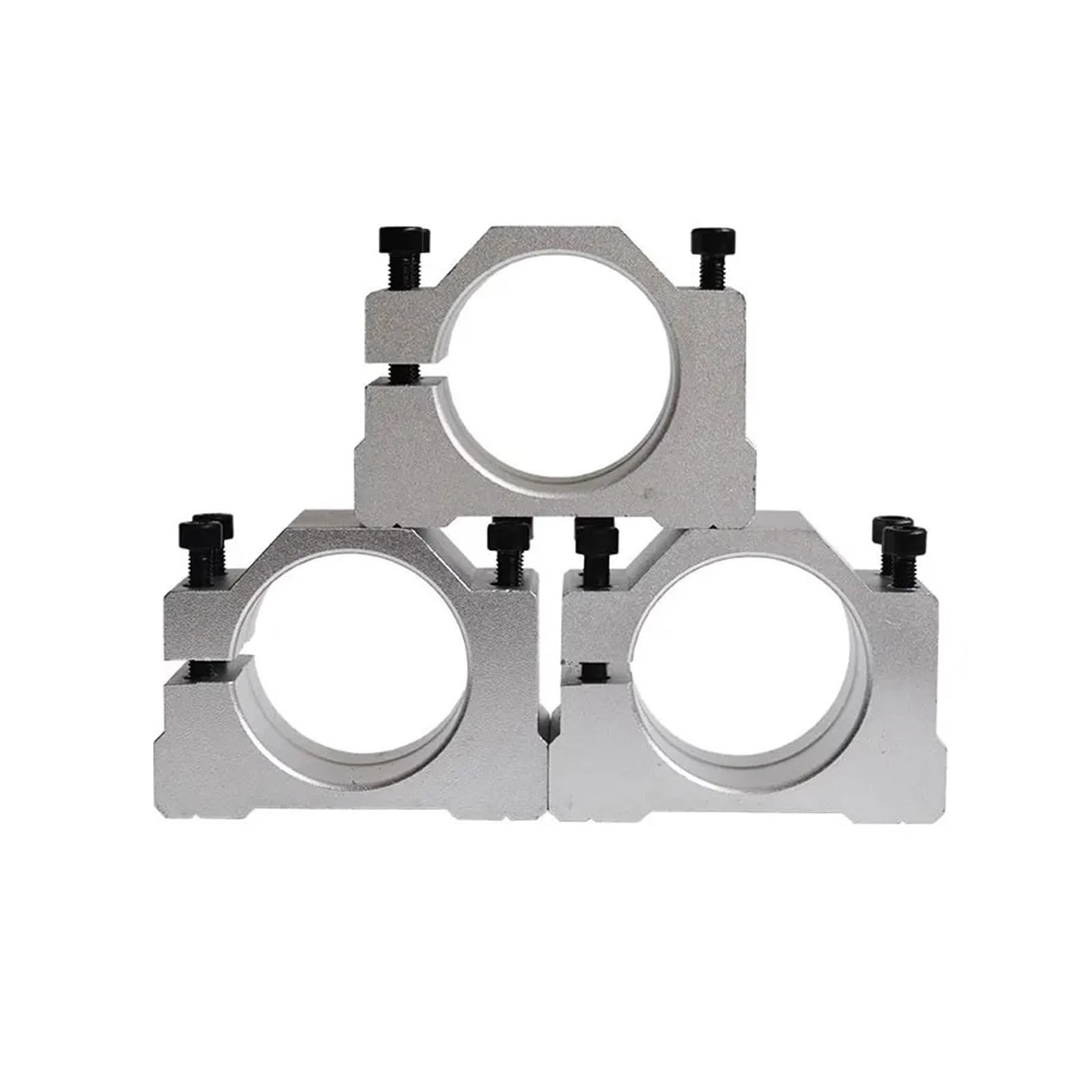Abrazaderas de manguera, abrazaderas tubo, abrazadera CNC, soporte montaje husillo, 50 diámetros, 48 ​​mm/50 mm/52 mm/54 mm/56 mm, aluminio con 4 pernos hexagonales(52mm)