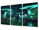 TUMOVO Forest Landscape Wall Art Magic Mushroom Picture Canvas Print Fantasy Art Paintings Modern Ar