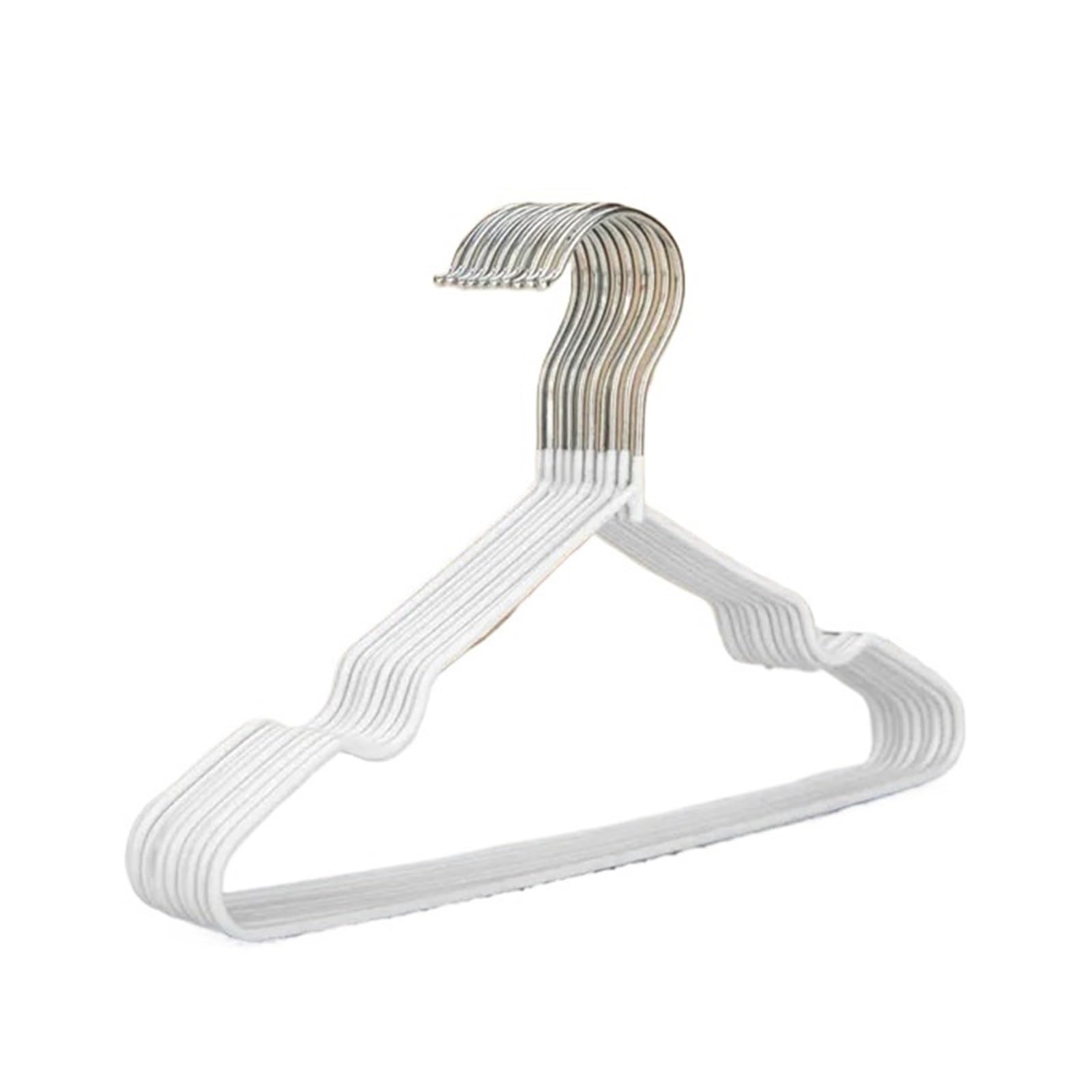KFGISD, 10PCS Packs Of Metal Hangers Non-slip Rubber-coated Hangers For Coat Pants Closet Tissue Hangers ，Hangers(White)