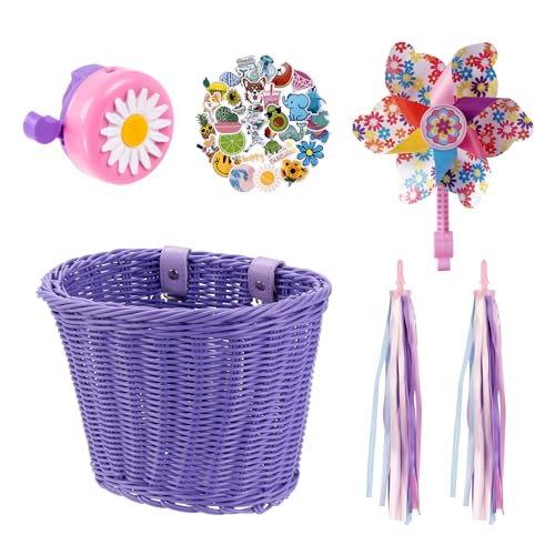 Panier de vélo fille et garçon avec autocollants et rubans le cadeau parfait