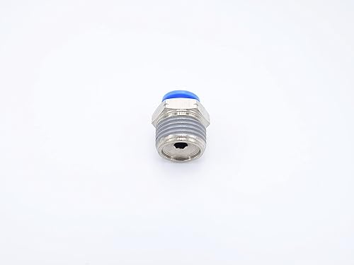 Vista 229 de Empuje para conectar conexión de tubo de 1/8" OD x 1/4" macho NPT rosca, línea de agua recta macho neumática, conectores de empuje rápido