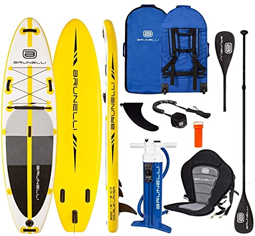 Brunelli 10.0 Premium SUP Board Stand Up Paddle Surf-Board Paddel ISUP 300x81cm, Tabla, remate para kayak, leash y asiento.