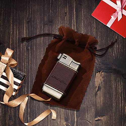 Ambrogio.l Pipe Lighter - Genuine Leather Adjustbale Soft Flame Refillable Butane Gas Lighter - Boxed #TOP6