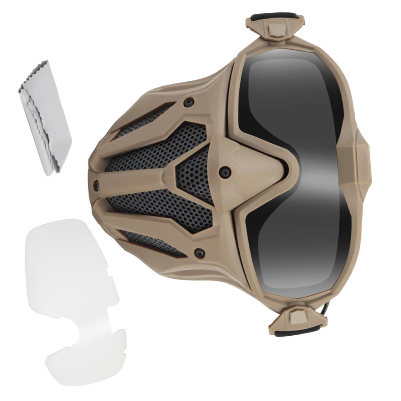 Happyyami 1set Maschera Protettiva Per Attività All Aperto Con Occhiali Antifog e Ventilatore Mini Senza Batteria Colore Per Sci e Ciclismo