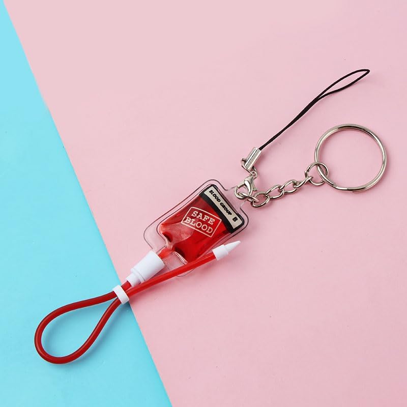 Ximimark 6 pcs Halloween Vampire Party Favor - Blood Bag Charm Lanyard - Gothic Keychain & Earbud Case Accessory image 5