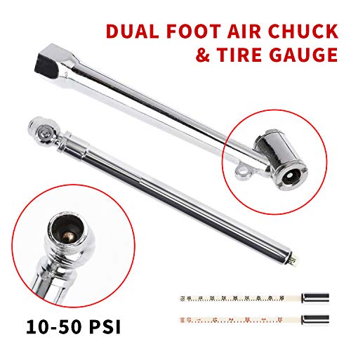 Hromee 19 Pieces Air Compressor Accessories Kit With 3/8 Inch X 25Ft Hybrid Hose, 1/4 Inch Npt Quick Connect Fittings, Air Blow Gun, Tire Gauge And Wire Brush #TOP4