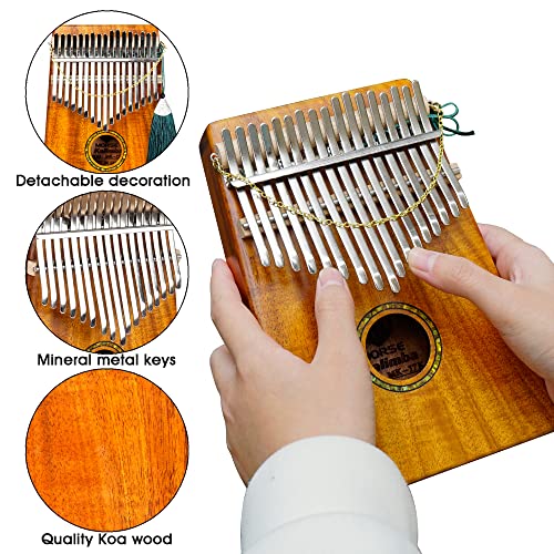 Kalimba 17 Keys Thumb Piano With Case,Solid Koa Wood Professional Kalimba Marimba Gift For Kids Adult Beginners Professional #TOP3