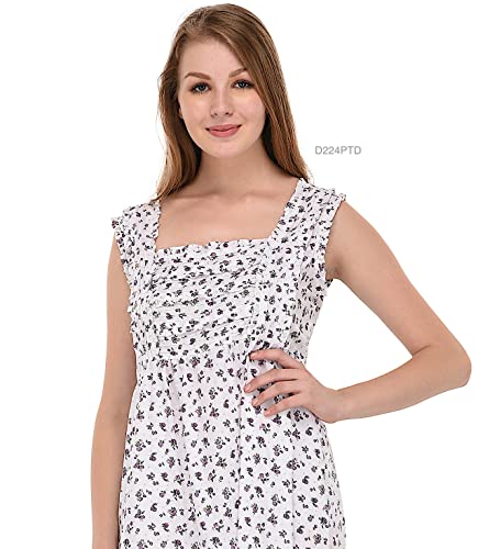Robe imprimée classique sans manches coton blanc olive vert 44