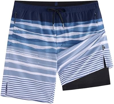 maamgic Men's Swim Trunks – 9 Inch Compression Liner, Quick‑Dry Board Shorts for Beach & Pool