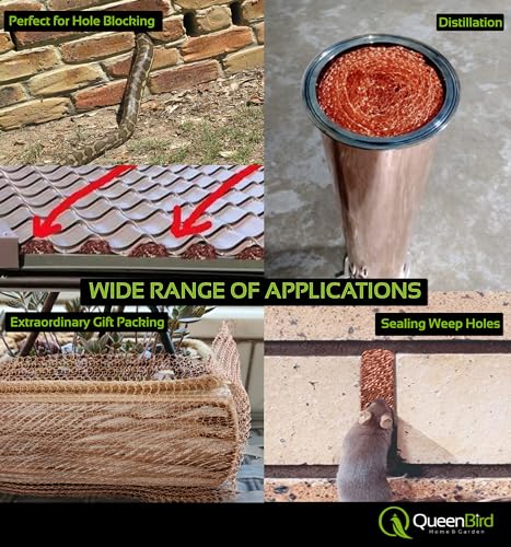 QueenBird Copper Mesh Rodent Control – 5" x 30 ft Roll – 100% Pure Copper for Hole Blocking, Distilling & DIY – Includes Scissors & Tool - Thumbnail 6