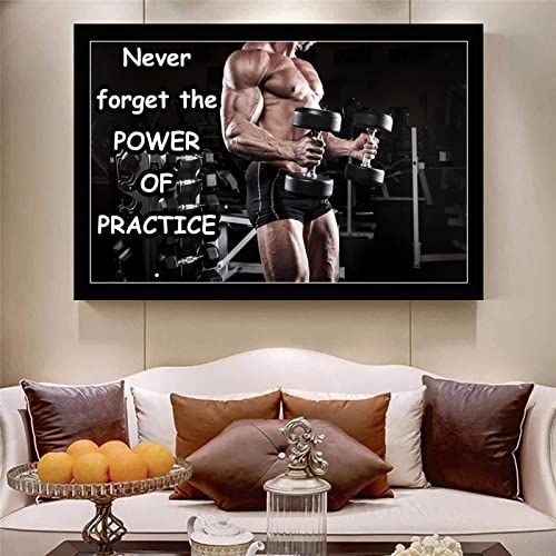 Lirong Never Forget To Practice Motivational Inspirational Posters Home Decor Wall Art Print For Gym Motivational Quotes Poster Printing 20X30Inch(50X75Cm) #TOP6