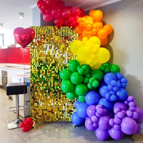 Image of PartyWoo Red Yellow Blue Balloons, 140 pcs Blue Red and Yellow Balloons Different Sizes Pack of 18 Inch 12 Inch 10 Inch 5 Inch for Balloon Garland or Arch as Dog Party Decorations, Party Decorations