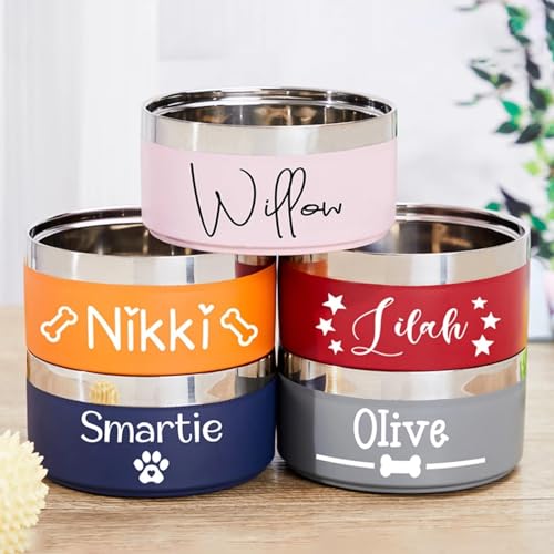 WOMB Hundenapf Personalisiert,Hundenapf Mit Namen,hundenapf Kleine Hunde,katzennapf Edelstahl (16CM)