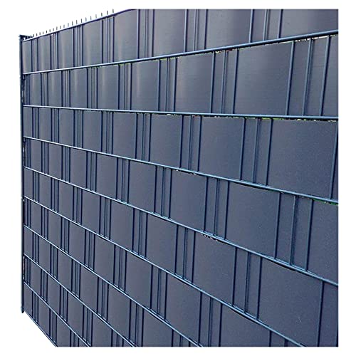 NOOR Zaunblende PVC Easy 0,19 x 2,55m I Anthrazitfarbene Sichtschutzstreifen I Einfach einzuflechten in einen Doppelstabzaun I Sichtschutz