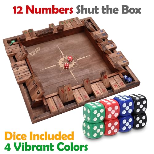 Shut The Box juego familiar de mesa de madera miniatura 6