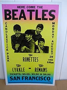 Vintage Beatles Concert Poster 1966, San Francisco, CA