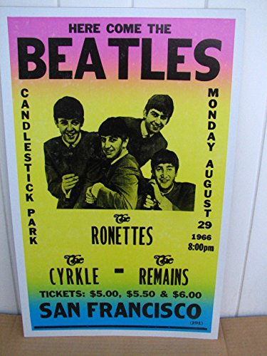 Amazon.com: Vintage Beatles Concert Poster 1966, San Francisco, CA