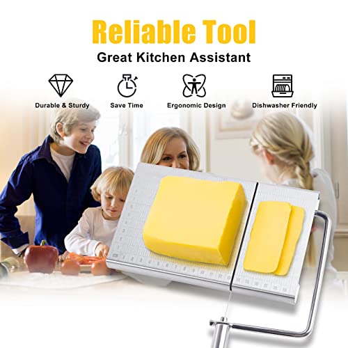 Trendysupply Stainless Steel Cheese Slicer, Cheese Slicer With Wire, Cheese Cutter With Accurate Size Scale & 5 Replacement Wire, Cheese Board With Wire Cutter For Block Cheese #TOP1