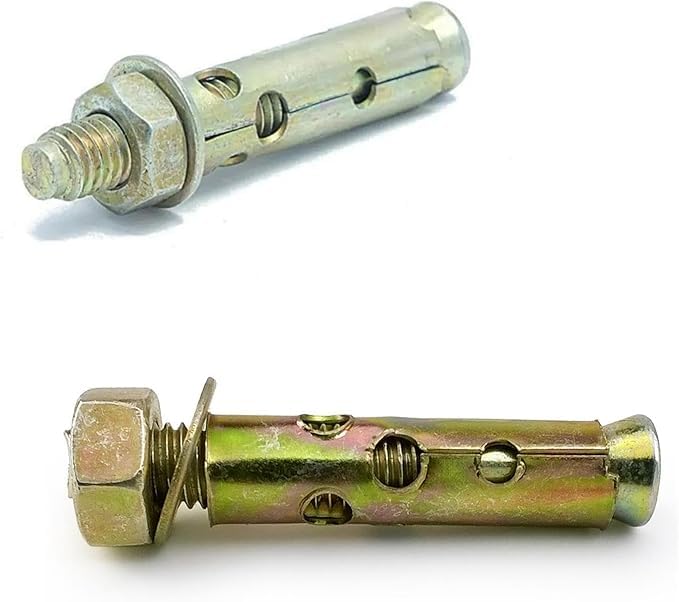 Nekuba Gömlekli Çakma Çelik Dübel, M8x55 mm, Raf Montaj Bağlantı, Zemin Monte Tavan Beton Asma Aparat (10, 8x55)