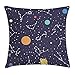 Produktbild FAFANI Constellation Throw Pillow Cushion Cover, Zodiac and Planets Colorful Pattern Galaxy Universe Science Illustration, Decorative Square Accent Pillow Case, 18 X 18 Inches, Multicolor