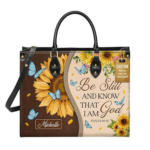 Personalized Christian Leather Handbag for Women, Custom Name Church Bag, Unique Gift for God Lovers, Gift for Christmas
