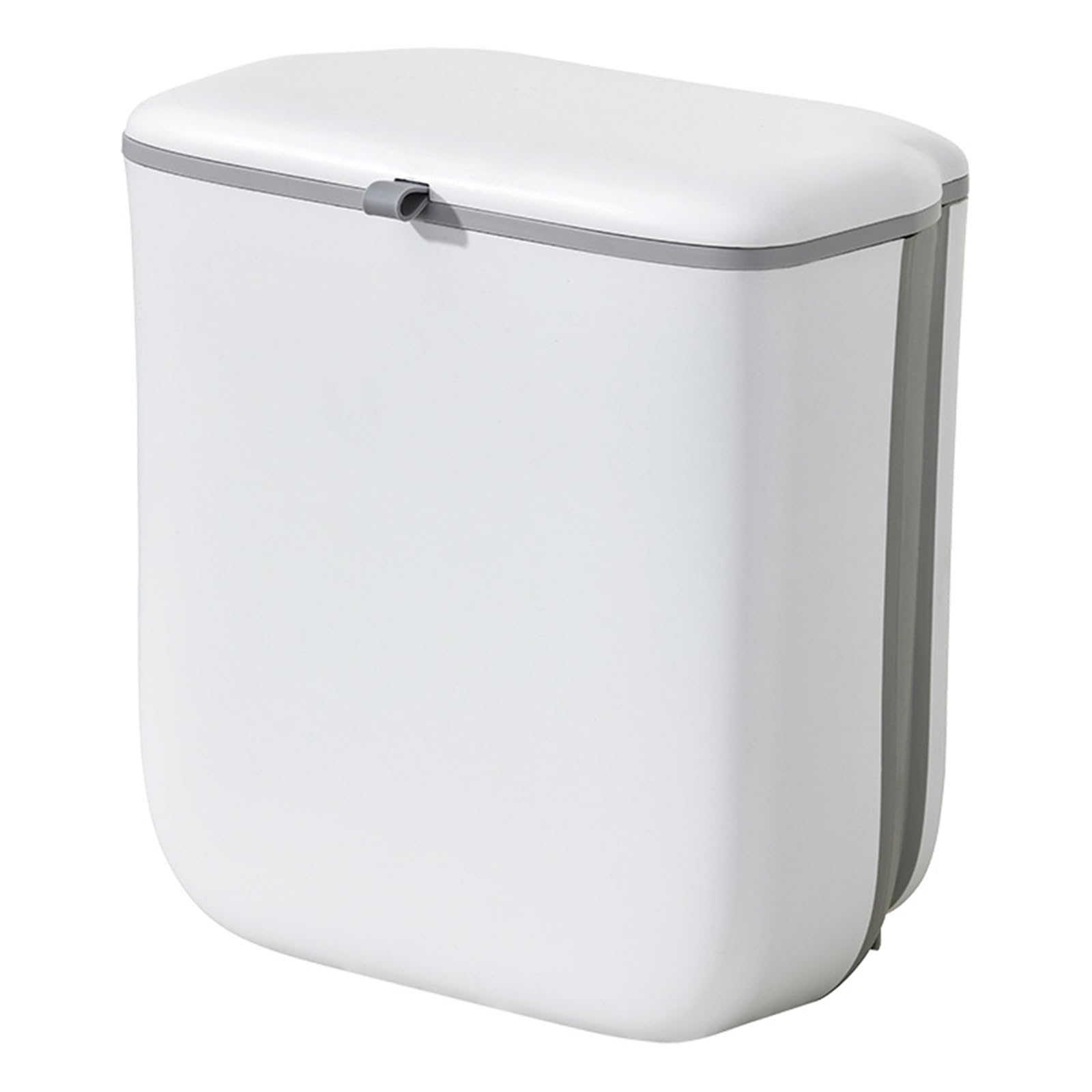 Elnwnnkc White Foldable Under Cabinets Trash Can 3.2 Gallon Capacity Leakproofs Lid Garbage Bin For Countertop Car Kitchen Storage Foldable Trash Can With Lid