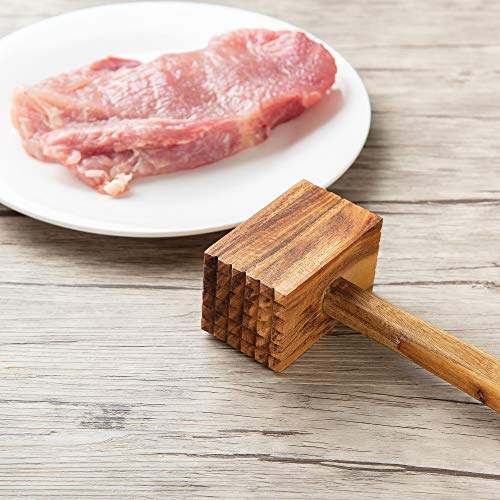 Ironwood Gourmet Tenderizador de carne de madeira de acácia, 30 cm, marrom