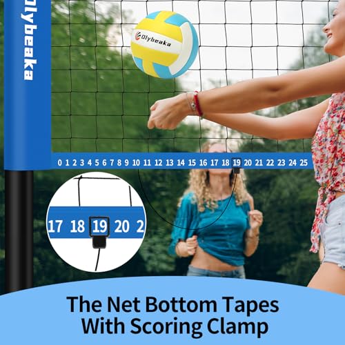 image for Olybeaka Portable Outdoor Volleyball Net Set for Backyard Beach with A