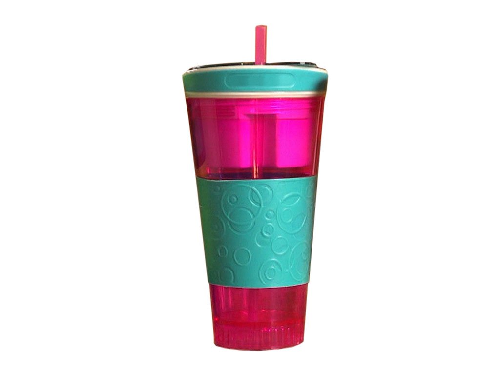 Snacky Magic – 2-in-1 Drink Bar Snack Tumbler TV Genuine BC direct Pink/Mint