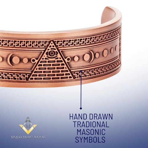 MasonicMan Masonic Men's Pure Copper Adjustable Bracelet Bangle (Copper)3