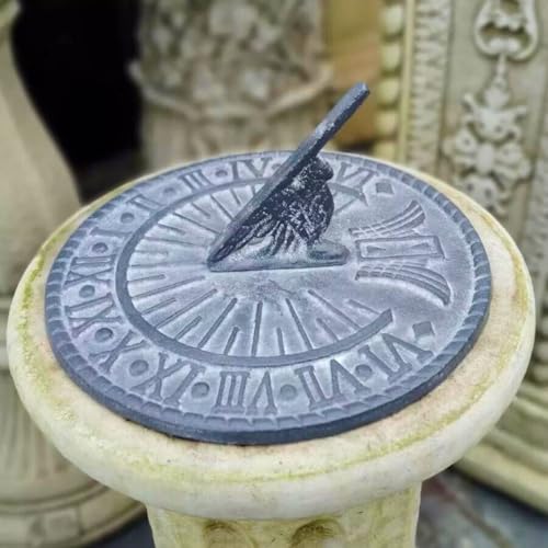 Gusseisen-Sonnenuhr, Blei-Finish, Metall, Dekoration für Haus und...