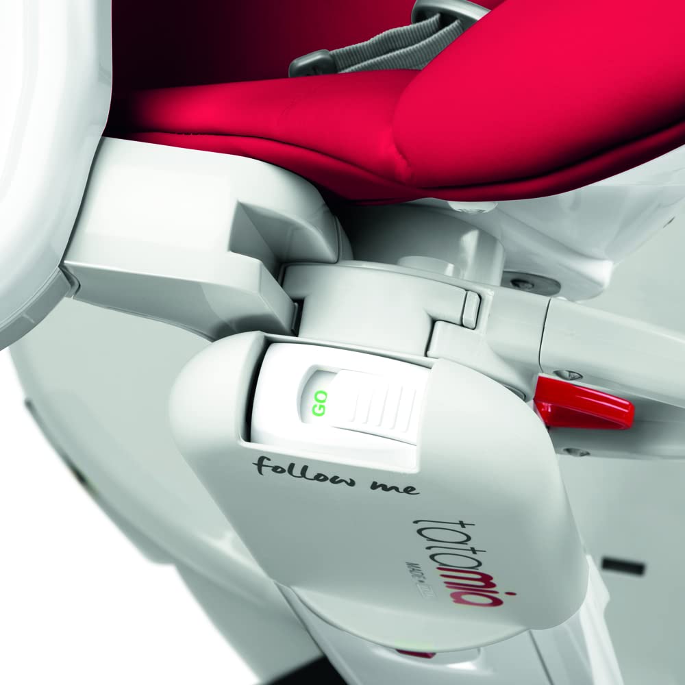 Peg Perego Tatamia follow me krzesełko dla niemowląt, wielofunkcyjne, leżaki, huśtawka, 6 kółek, składane, dla dzieci w wieku 0-3 lat (0-15 kg), truskawka