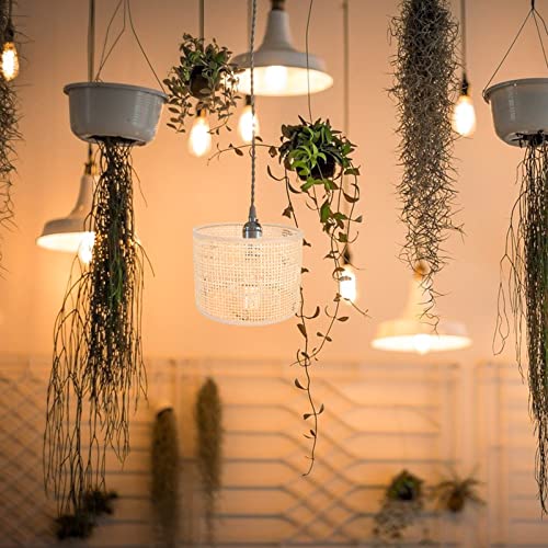Cabilock Lamp Shade Hanging Pendant Light Cover, Lampshade For Table Lamp And Floor Light, Delicate Rattan Woven Light Cover Woven Lampshade Rattan Basket Style Home Decor 16X16X12Cm Khaki #TOP2