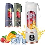 Portable Blender Personal Electric USB,500ML Portable juicer Shakes and Smoothies Blender,Small Blenders,Mixing,Compact、Convenient and Versatile (Purple) (white)