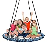 Balançoire Nid D'oiseau Jardin Balançoire Robuste En Toile D'araignée Ronde, Charge 200 Kg - Grande Plate-forme De Balançoire Volante De 40 Po Pour Plusieurs Enfants, Adultes, Adolescents Intérieur Ex