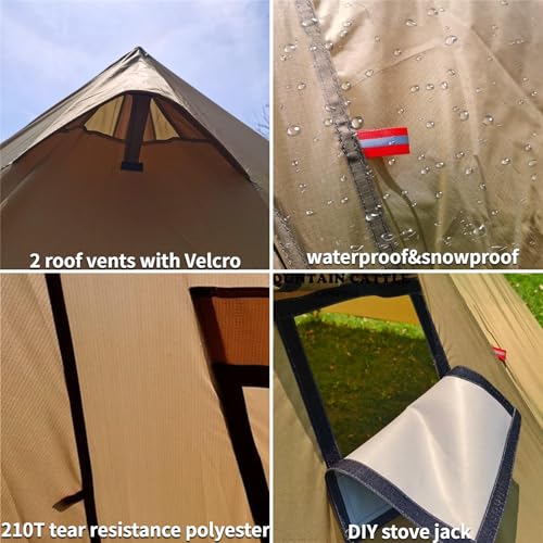 Carpa tipi portátil para camping invierno 1-4 personas miniatura 6