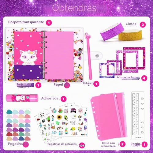 Miniatura 2 de Aocii Kit De Diario De Bricolaje Para Niñas, Regalos Para Niñas De 6 A 14 Años, Conjunto De Suministros Para Álbumes De Recortes Y Diarios
