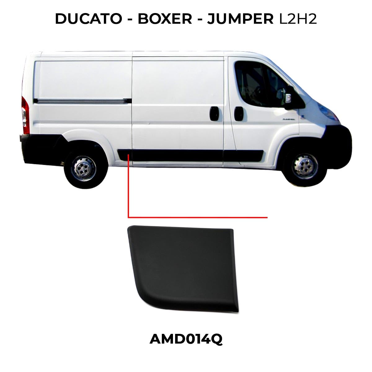 Modanatura laterale Destra a clip Posteriore Fiancata DX Fiat Ducato