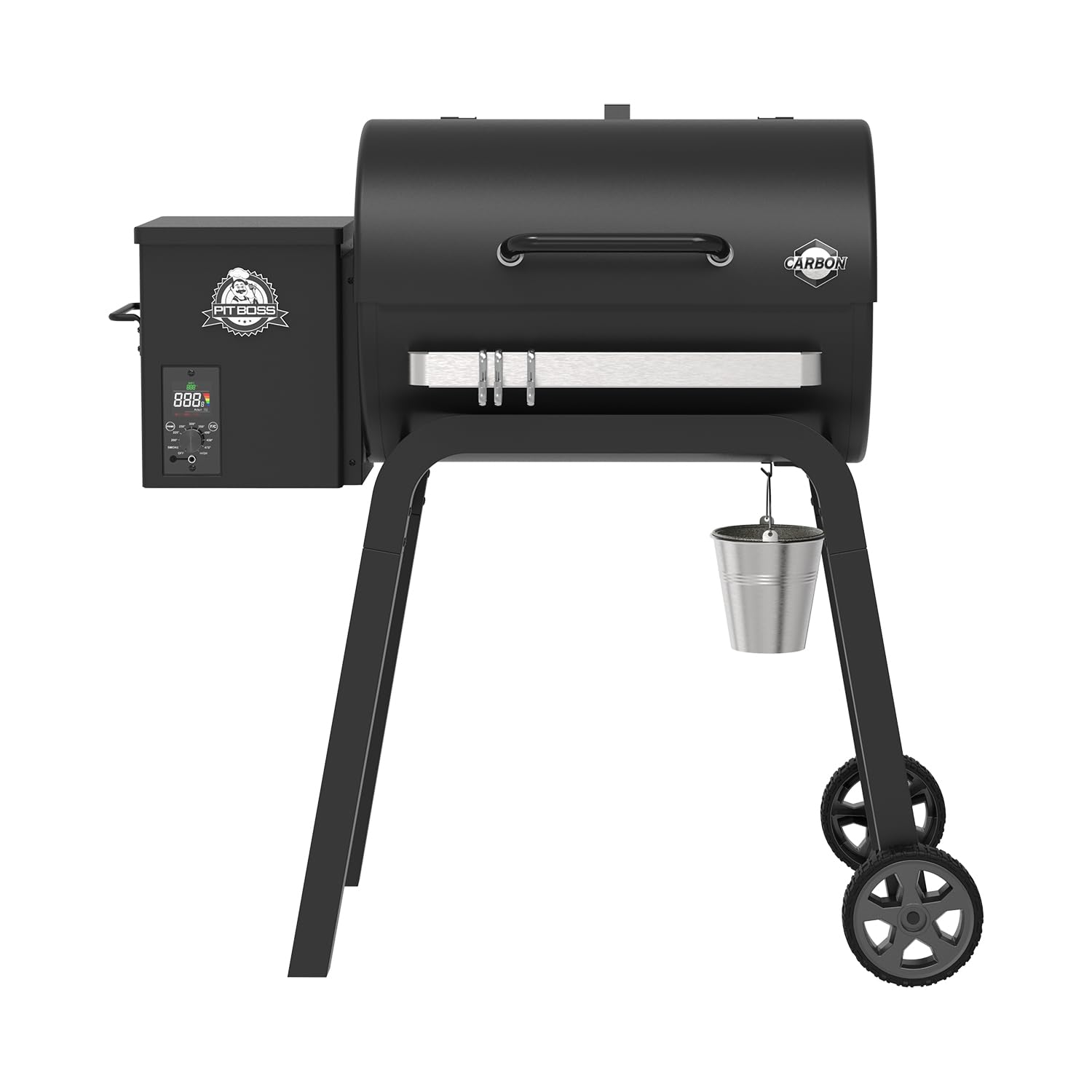 Pit Boss 700 Carbon Series Wood Pellet Grill & Smoker with LCD Digital Controller, 718-Sq. in. Cooking Space, 180°F to 500°F Temperature Range, Meat Probe, 13.5 lb. Pellet Hopper, Black