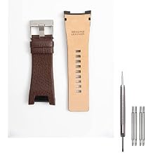 Genuine Leather Replacement Straps Compatible with Men's 32mm Spring Bar Diesel Leather Watch Band DZ1215 DZ1216 DZ1273 DZ1430 DZ1453 DZ4246 with Stainless Steel Buckle