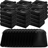 Toulite 24 Sets Flannel Fleece Blankets Bulk for Homeless 334 GSM 50 x 60'' with Drawstring Bags Winter Homeless Care Package Supplies for Donation Shelters Church Camping Wedding Gift(All Black)