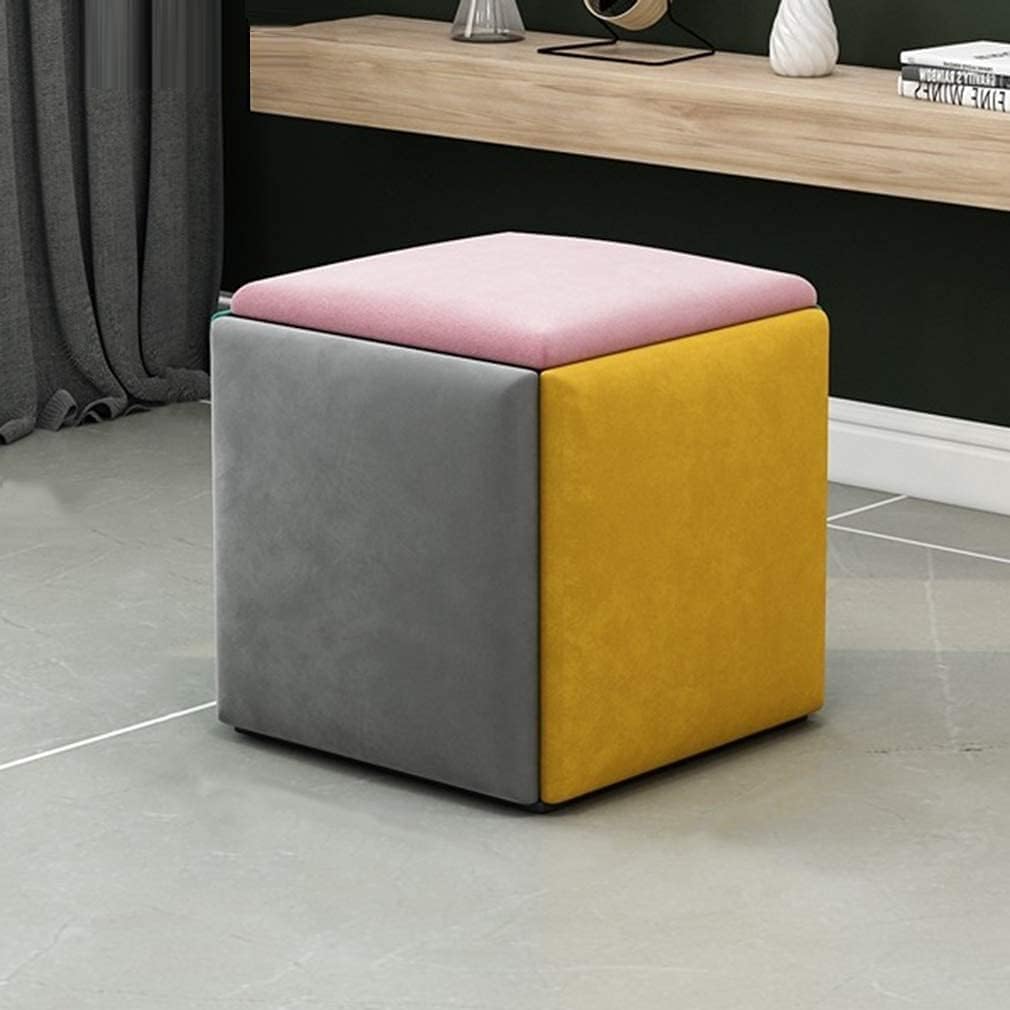Pouf cube 5 en 1 haut de gamme en daim respirant pour assise de salon