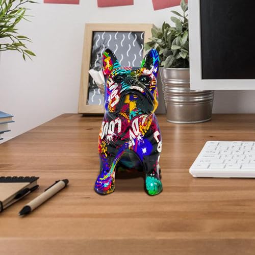 Sculpture de perro Bulldog decorativa para salones modernos y oficinas 5