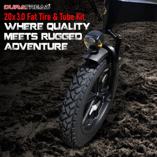 DURATREAD Heavy Duty Fat Tires 20X3 with AV32mm Schrader Valve Inner Tubes, Compatible with Electric Bikes & Mountain Bikes, Black, Pack of 1 by DURATREAD - Used condition - Image 7