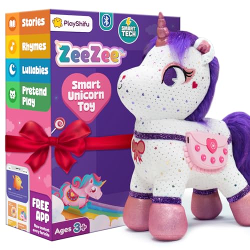 PlayShifu Smart Talking Plush Toy for Kids – ZeeZee Unicorn Doll | Interactive Singing & Storytelling Soft Toy | Bluetooth Play | Gift for Girls & Boys Ages 3–6 | Unicorn Gifts by Shifu - Used condition - US$25.33