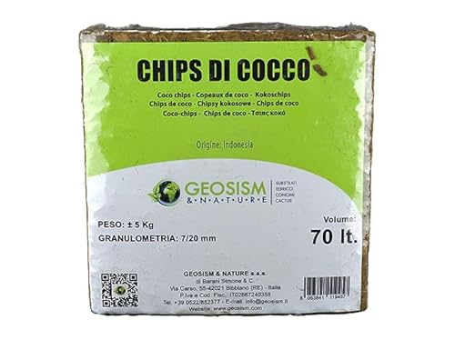 Fibra di cocco (chips di cocco) in mattonella Geosism, 7/20 mm (c.ca 5 kg - 70 lt)