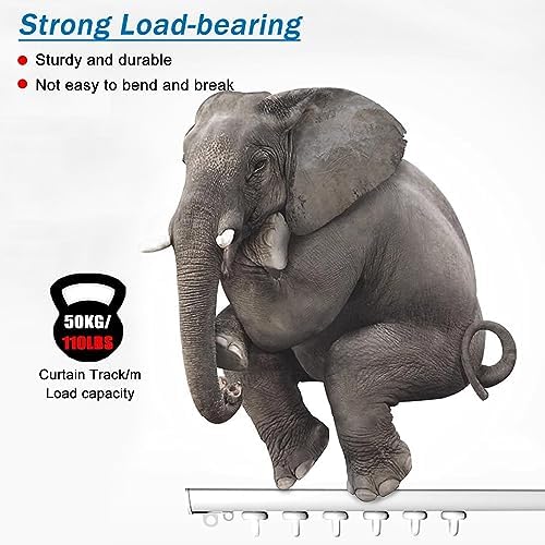 Ultra-Thin Double Curtain Track Ceiling Mount - Adjustable 4ft to 20ft Aluminum Room Divider Rod for Home, Office & Kindergarten - Easy Cuttable & Stylish White Finish